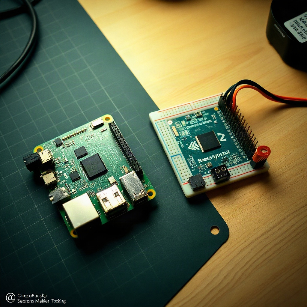 Raspberry Pi prototype on workbench